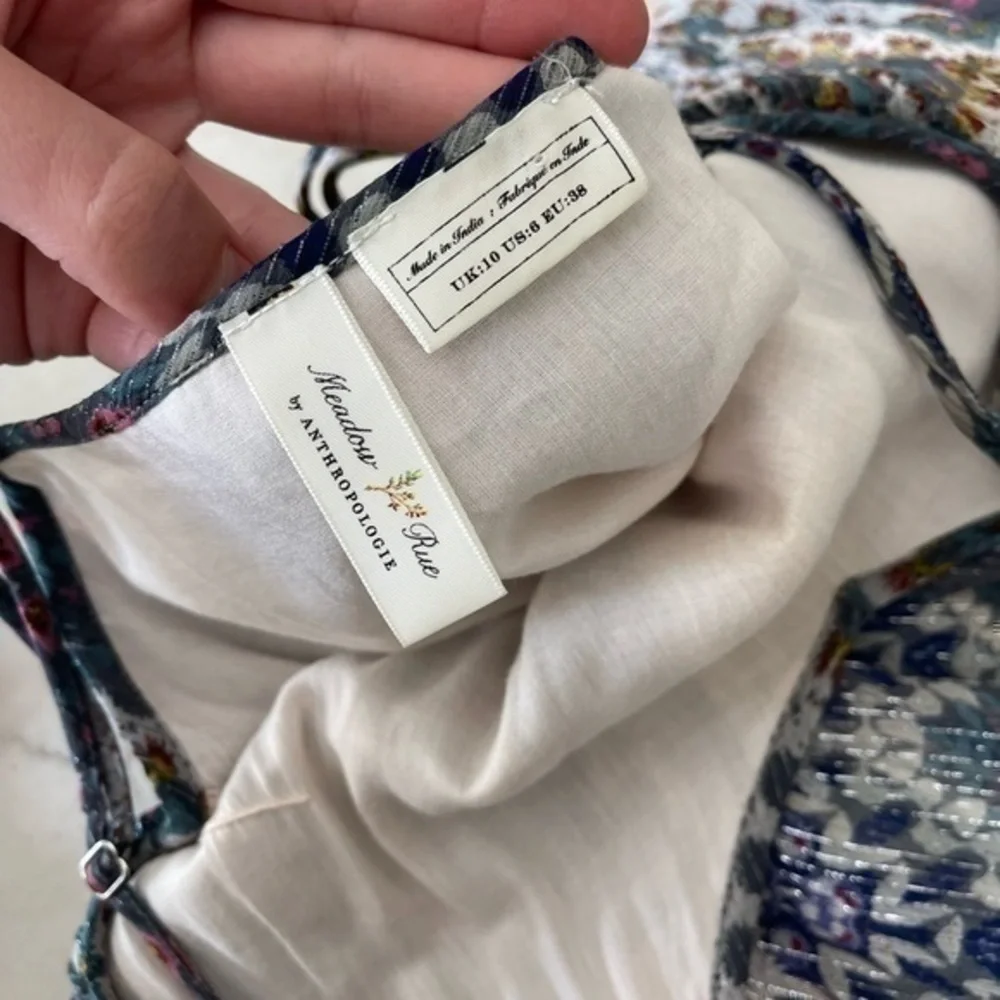 Anthropologie meadow rue tiered metallic dress